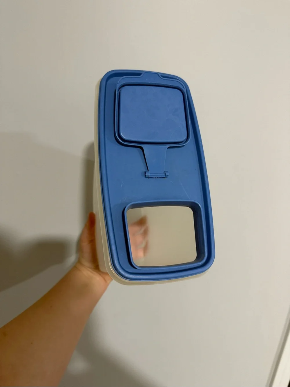 Tupperware Clear Cereal/Food Container with blue lid